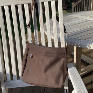 Brown Microfiber Shoulder Bag